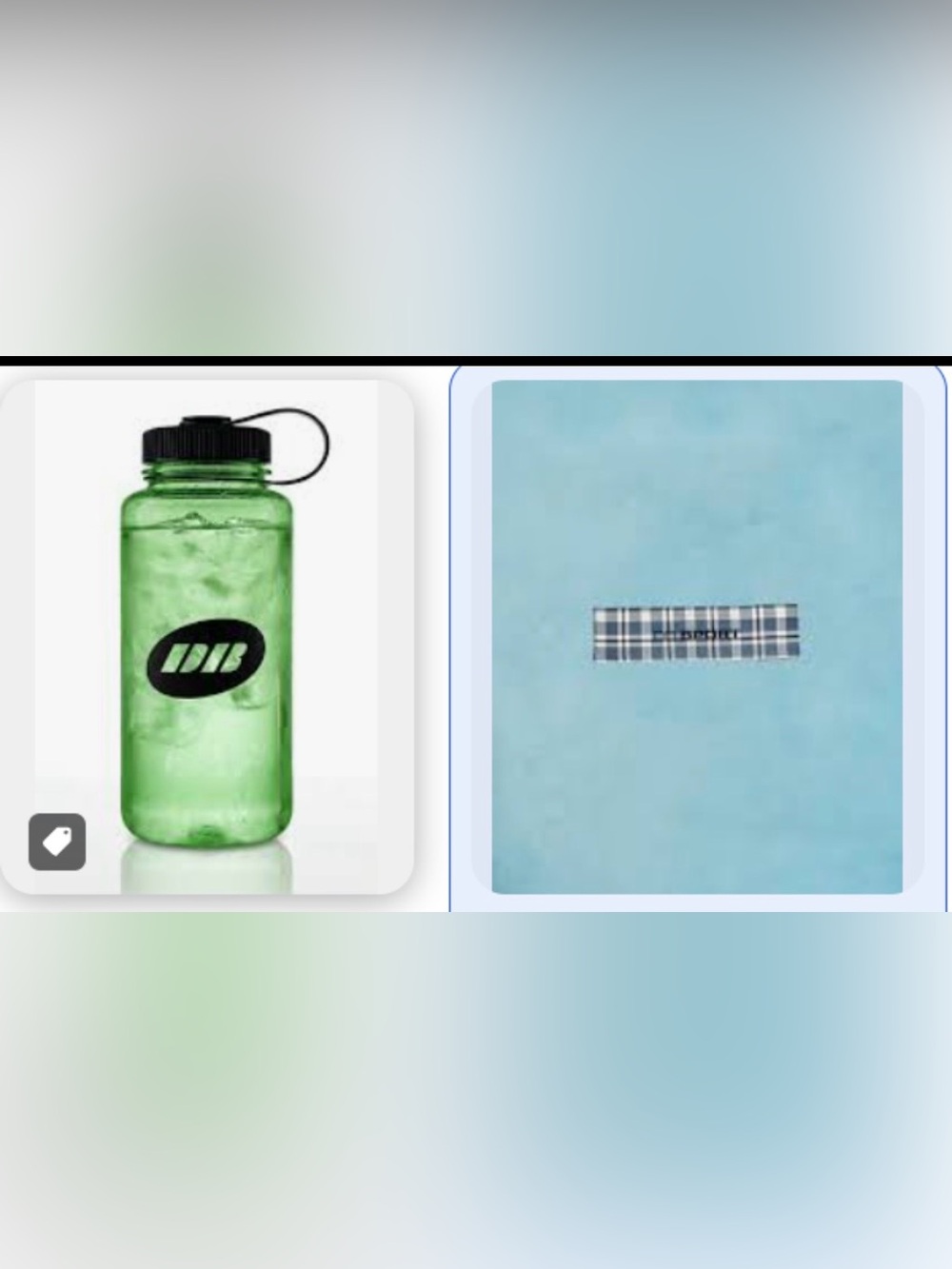 NWT Dairy Boy Green Water Bottle + Plaid Head Set